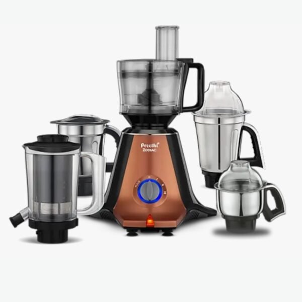 Preethi Zodiac Stardust MG 265, 750 Watts, 5 Jars including Masterchef Jar, Super Extractor, 5 Yr Motor Warranty & Lifelong Free service, Copper/Black