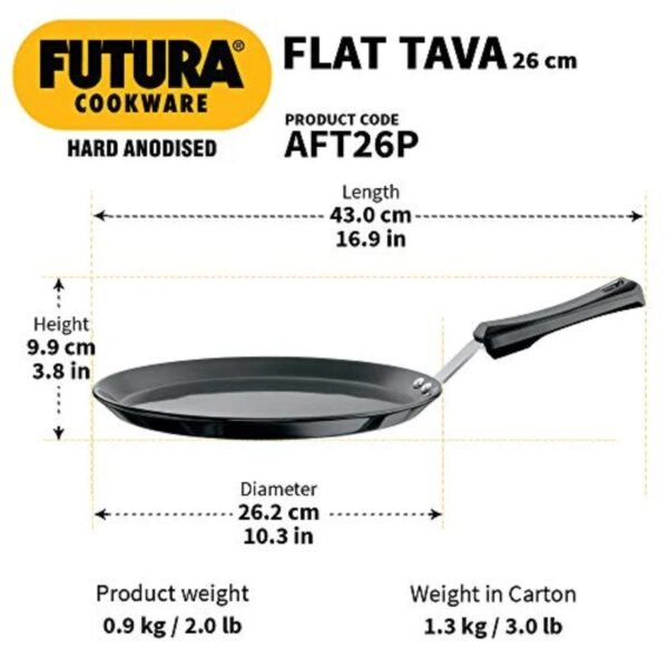 Futura Anodised Griddle, 10-inch Plastic Handle, Black - Image 2