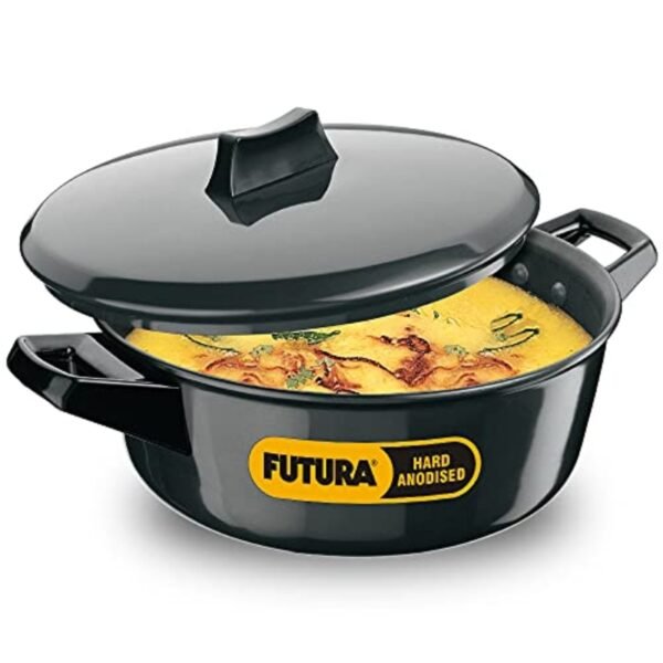 Hawkins/Futura Hard Anodised Cook and Serve Stewpot/Bowl, 3-Liter, 3.17 quarts, Black