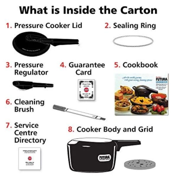 Hawkins Futura Hard Anodised Aluminum Pressure Cooker 3 Litre Black - Image 2