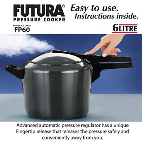 Hawkins Futura O60 Pressure Cookware, 6 L, Silver - Image 3