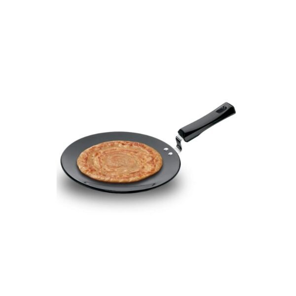 Hawkins Futura 26 cm Tava, Hard Anodised Tawa with Plastic Handle, Extra Thick Tawa, Black (AT26XP)