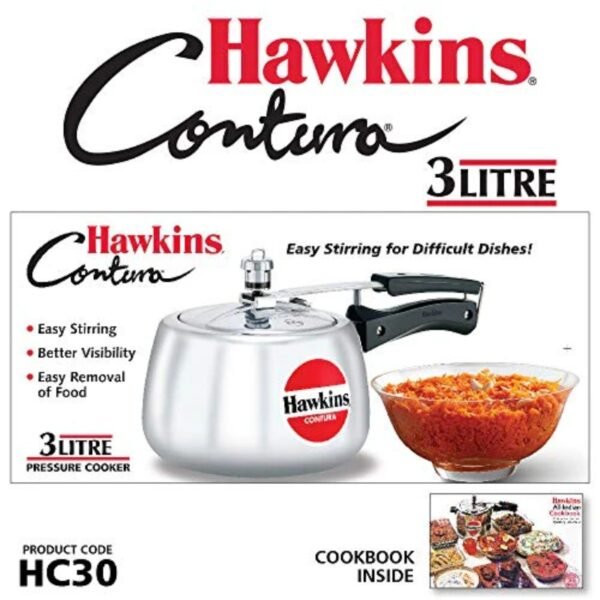 Hawkins HC30 Contura 3-Liter Pressure Cooker, Small, Aluminum - Image 3