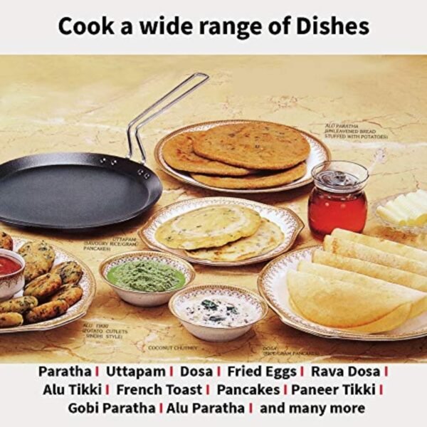 Hawkins IQFT30/INFT30 Tava, Dosa, Griddle, 12 Inch, Black - Image 2