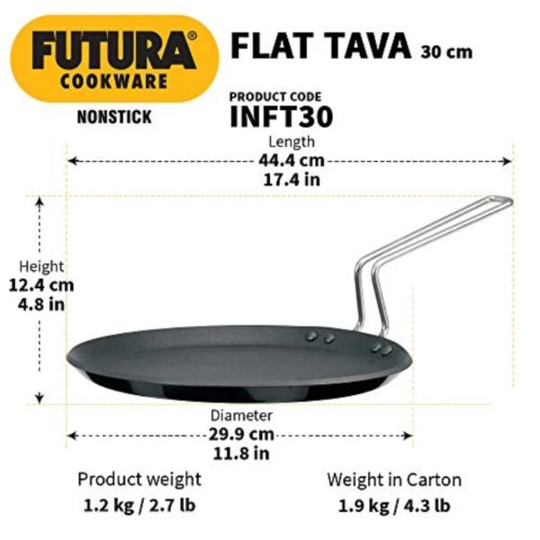 Hawkins IQFT30/INFT30 Tava, Dosa, Griddle, 12 Inch, Black - Image 3