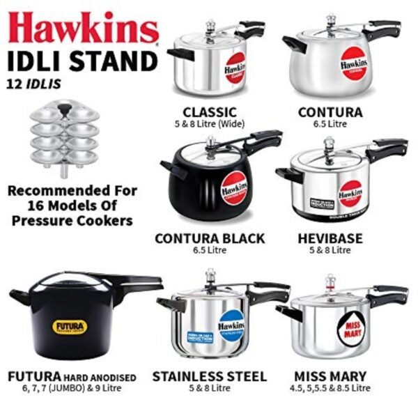 Hawkins Idli Stand for Pressure Cooker, 5-Liter, Small, Metallic - Image 4