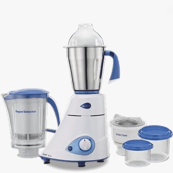 Preethi Blue Leaf Gold Mixer Grinder 750 Watt with 3 Jars (White)