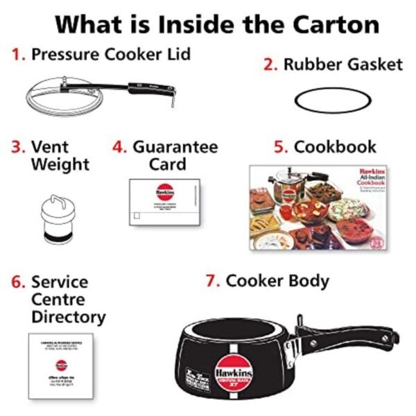 Hawkins 1.5 Litre Contura Black XT Pressure Cooker, Hard Anodised Inner Lid Cooker, Small Induction Cooker, Extra Thick Handi Cooker, Black (CXT15) - Image 2