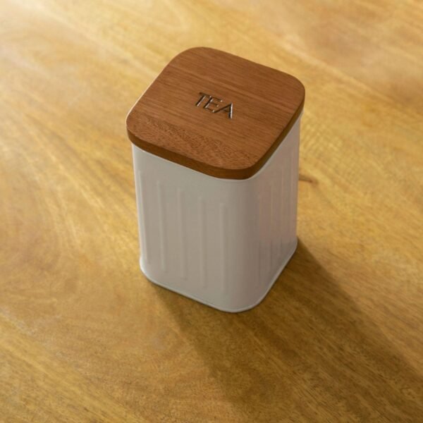 foursquare tea container with wooden lid - Image 2