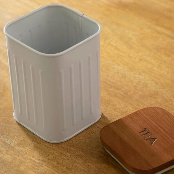 foursquare tea container with wooden lid - Image 3