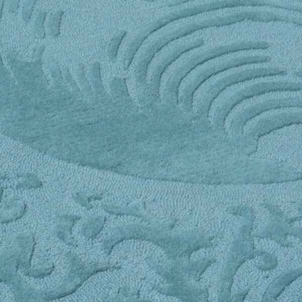 Blue Color Traditional Hand Tufted Round Wool Carpet(5 X 5 Feet) - Image 2