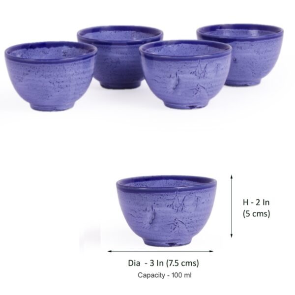 Blue Marble Dessert Bowl Set of 4 - Ice Cream Bowls - Image 2