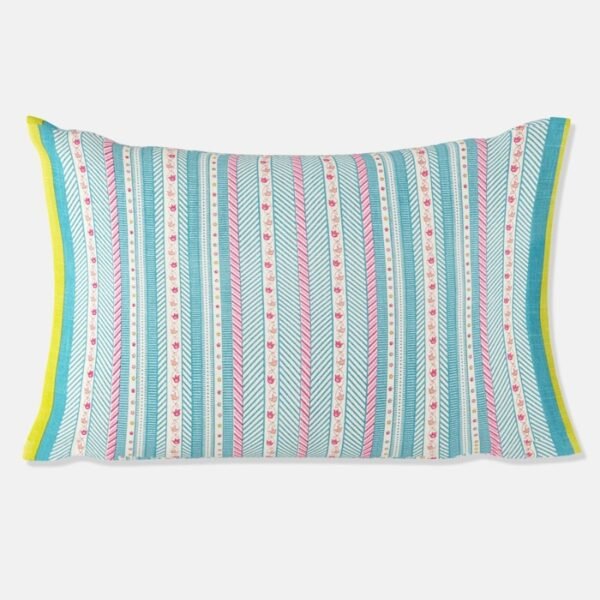 Blue Pink Rasika Cotton Printed Pillow Case Set of 2