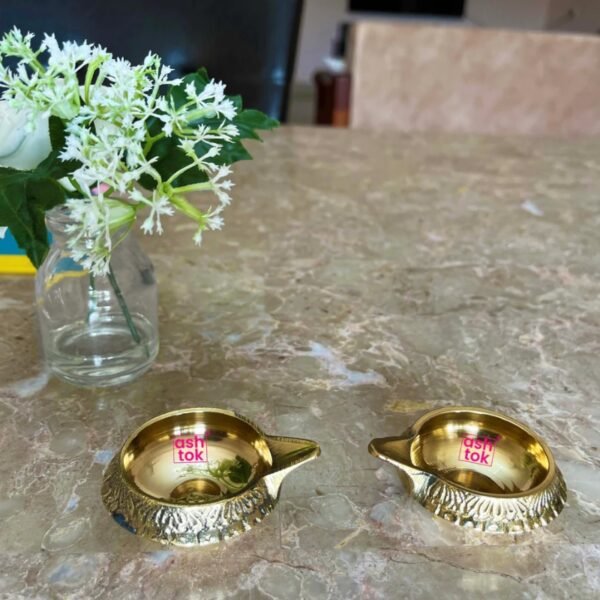 Brass Diya, Deepam, Lighting Lamp, Diwali Diya (Pack of 2 Pcs) Product Barcode: 94149 - Image 2