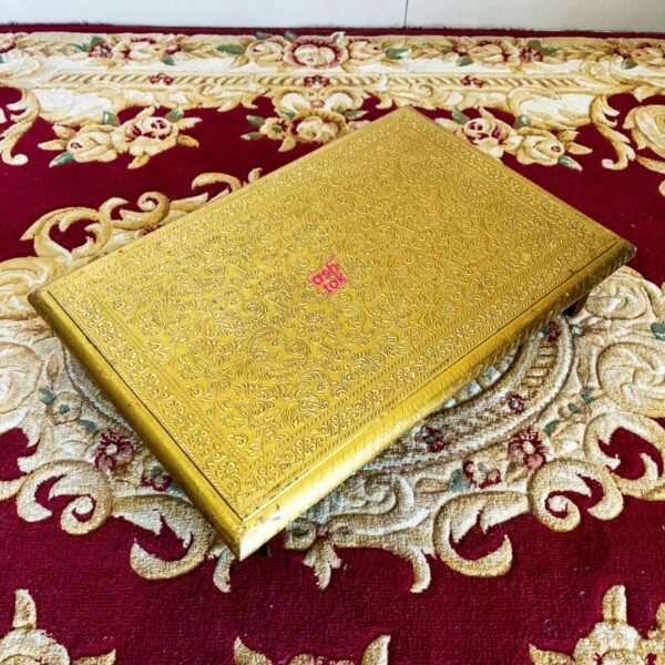 Brass Pita, Chowki, Choki traditional brass handcrafted sheet, Marriage Pita, Choki 2 Piece Set - Image 3