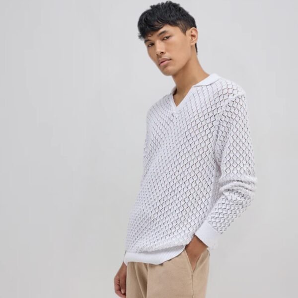 ETA White Knit-Textured Relaxed-Fit T-Shirt