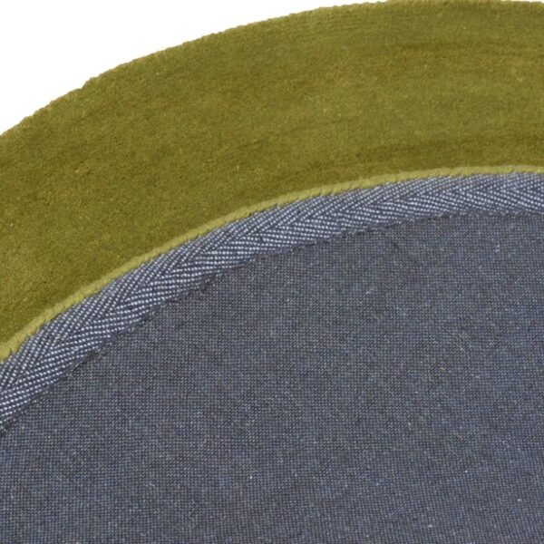 Green Color Solid Hand Tufted Round Wool Carpet - Image 2