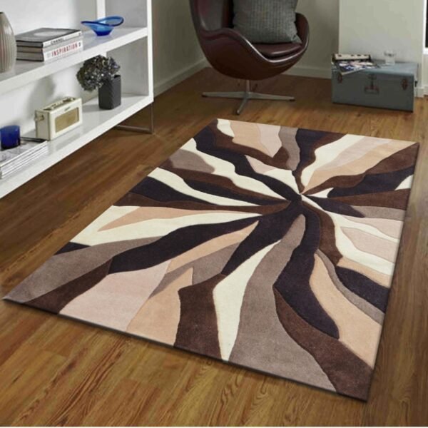 Hand Tufted Abstract Pattern Wool Carpet - Image 2