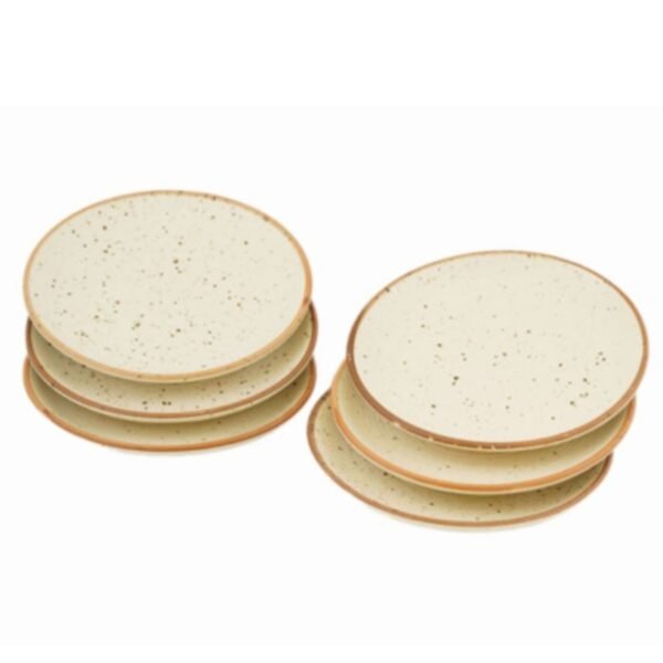 Handmade Stoneware Full Ceramic Plates Set of 6