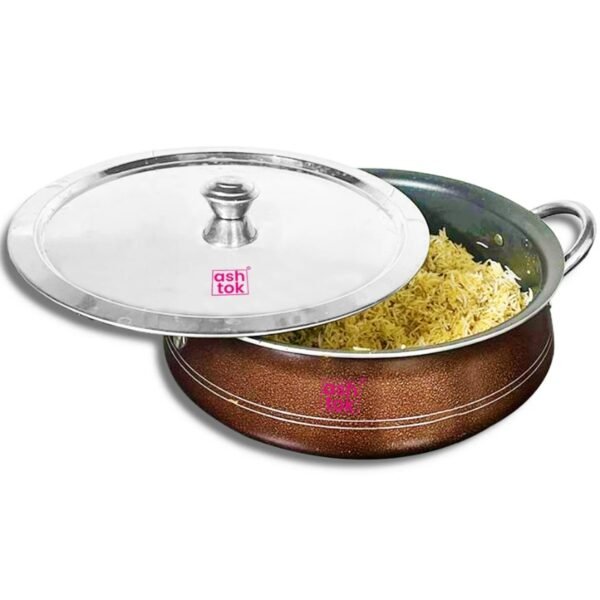 Biryani Handi Non Stick with Stainless Steel Lid, Multipurpose Pots Set Use for Home Kitchen or Restaurant - Image 3