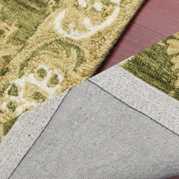 Loop Pile Floor Carpet For Living Room - 6 x 4 Feet Floral Hand-Tufted Wool Carpet - Image 3