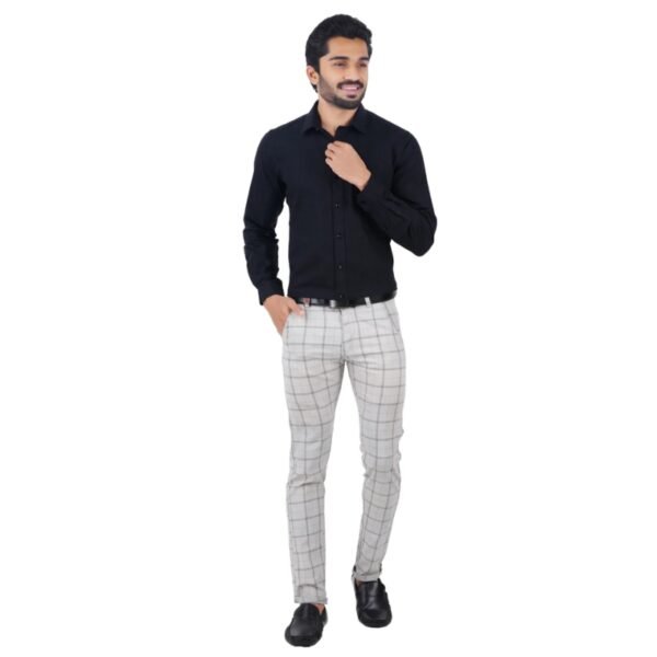 Men 100% Cotton Shirt Black GT8 - Image 2