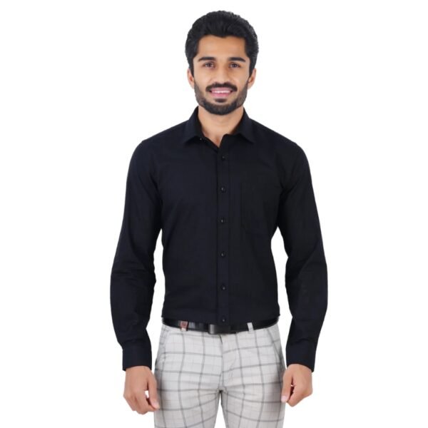 Men 100% Cotton Shirt Black GT8