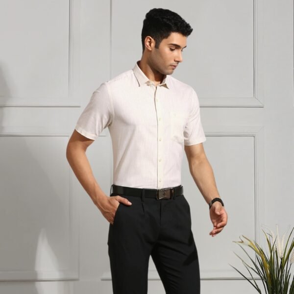 Men 100% Cotton Shirt Cream CL2 GT36