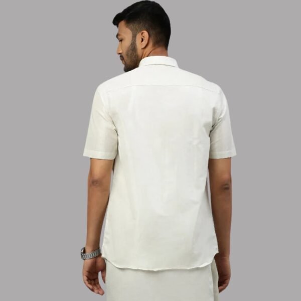 Men Silver Tissue Shirt Sankalpam - Image 3