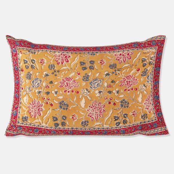 Mustard Mehulika Cotton Printed Pillow Cover Set of 2