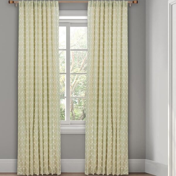 Natural Cotton Blend Woven Curtain - Image 3