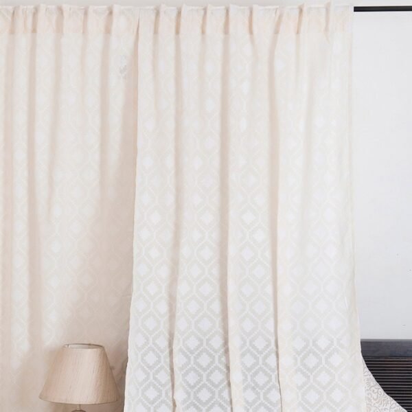 Natural Cotton Cutwork Netra Curtain - Image 2