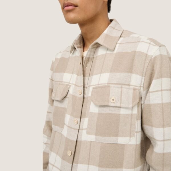 Nuon Beige Checks Design Relaxed-Fit Cotton Shirt - Image 2