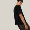 Nuon Black Text Design Ribbed Relaxed-Fit Cotton Blend T-Shirt - Image 3