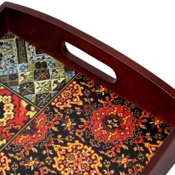 Oriental Teak Wood Large Serving Tray - Image 3