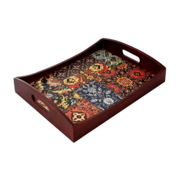 Oriental Teak Wood Large Serving Tray