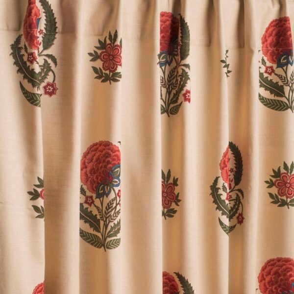 Red Cotton Printed Gulzar Curtain