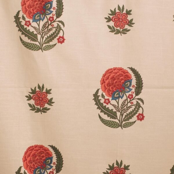 Red Cotton Printed Gulzar Curtain - Image 2