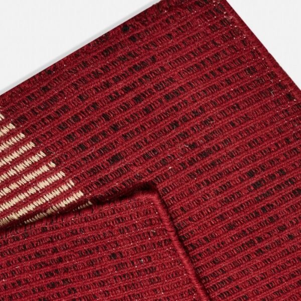 Red Rudhir Polyester Woven Dhurrie - Image 3