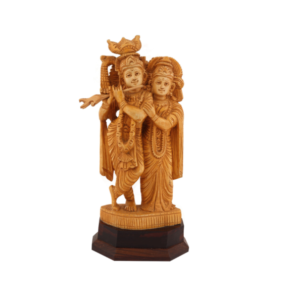 Shivani Wood Carving In Radha Krishna (12 Inch)