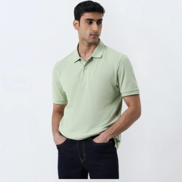 WES Casuals Sage Relaxed-Fit Cotton Blend Polo T-Shirt