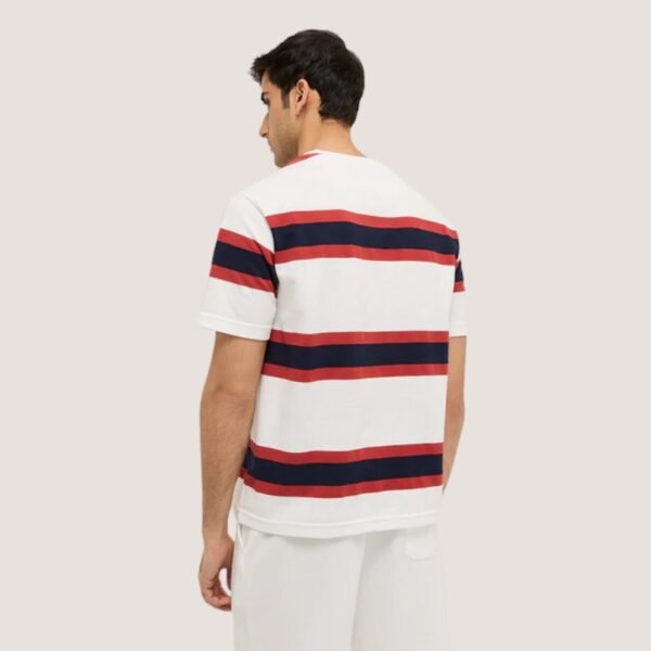 WES Lounge White Striped Relaxed-Fit T-Shirt - Image 4