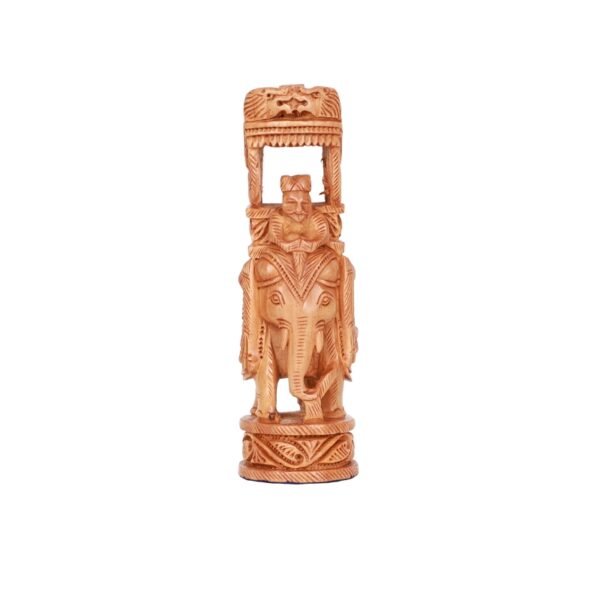 Wooden Carved Ambari T D Elephant (10X8X4 Inch)