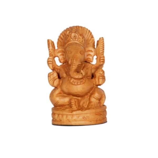 Wooden Carved Ganesha (3x1.5 inch)