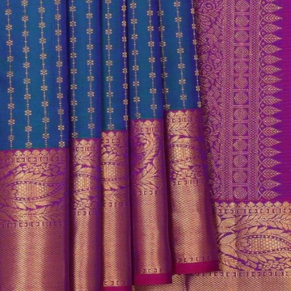 Arani Silk Peacock Blue Saree