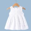 Babyhug Woven Frock with Full Sleeves Jacket Floral Embroidery - White - Image 4