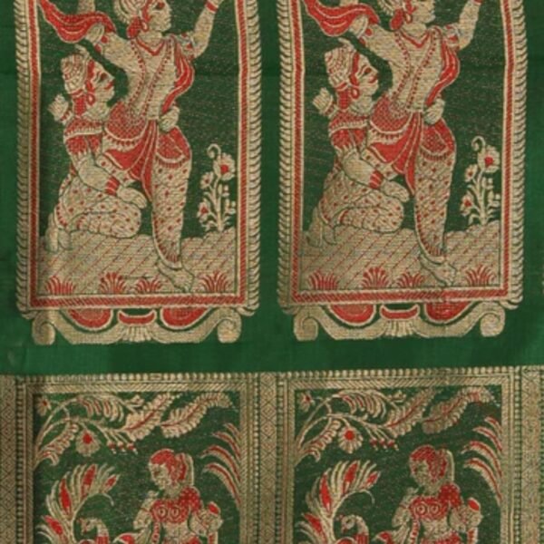 Baluchari Silk Green Saree - Image 2