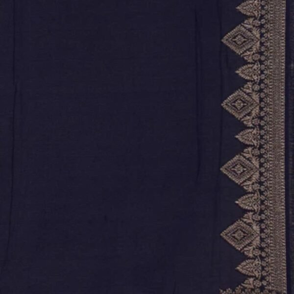 Banarasi Georgette Navy Blue Saree - Image 3