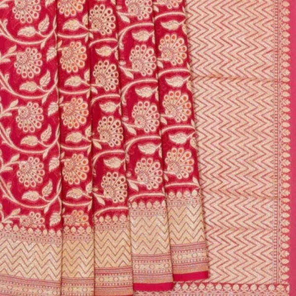 Banarasi Georgette Rani Pink Saree