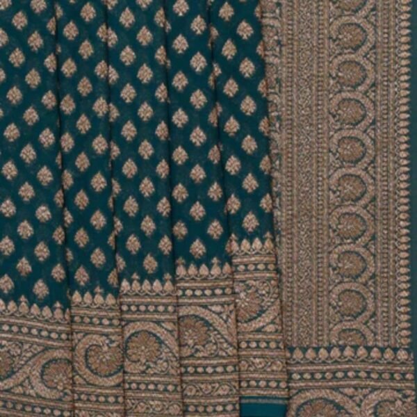Banarasi Georgette Teal Blue Saree